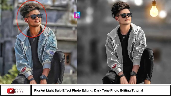 PicsArt Light Bulb Effect Photo Editing Dark Tone Photo Editing 